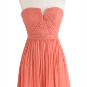 J. Crew Chiffon Coral Bridesmaid Dress